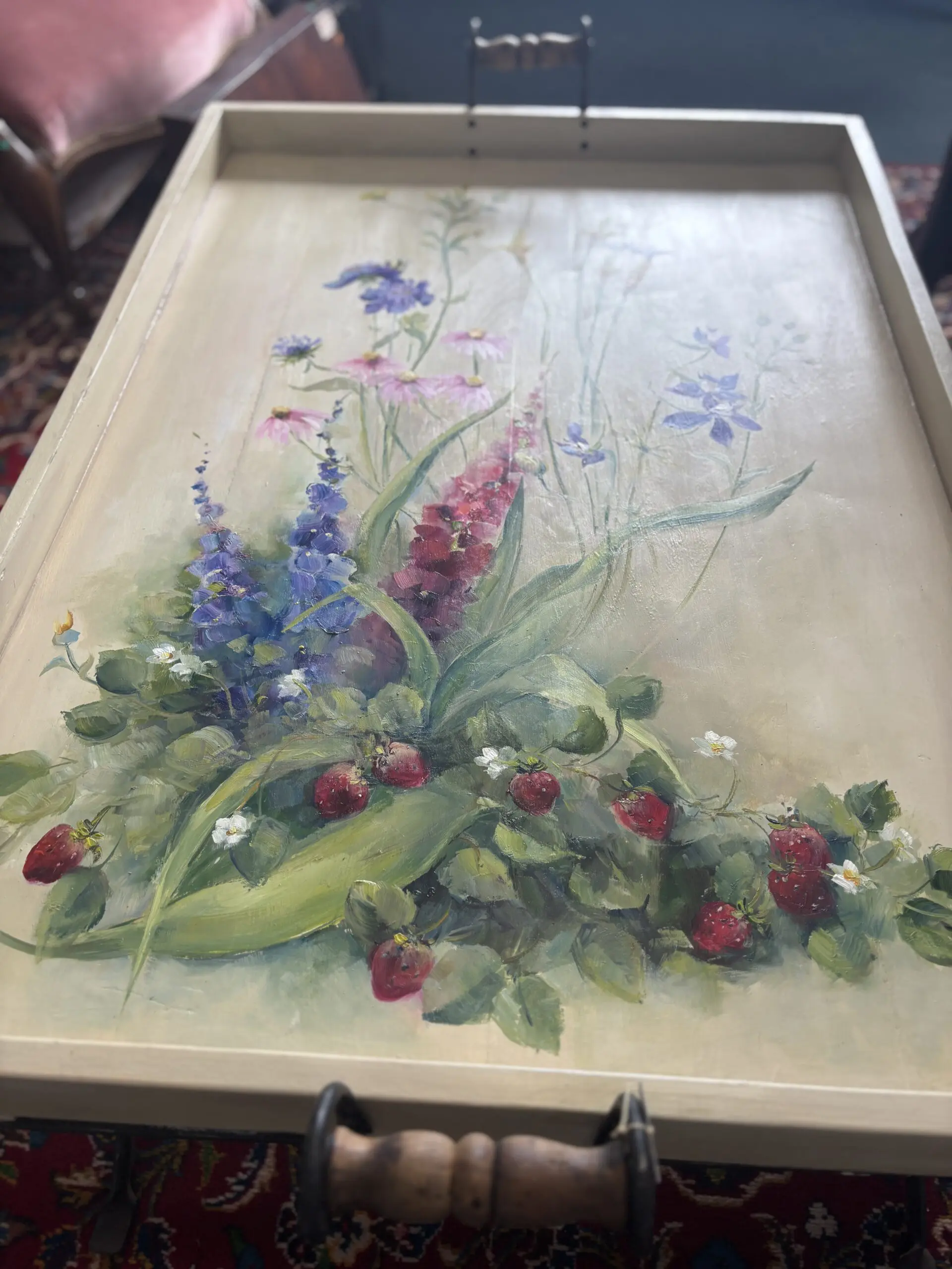 Artist-Restored X-Large Butler’s Tray Table - Image 4