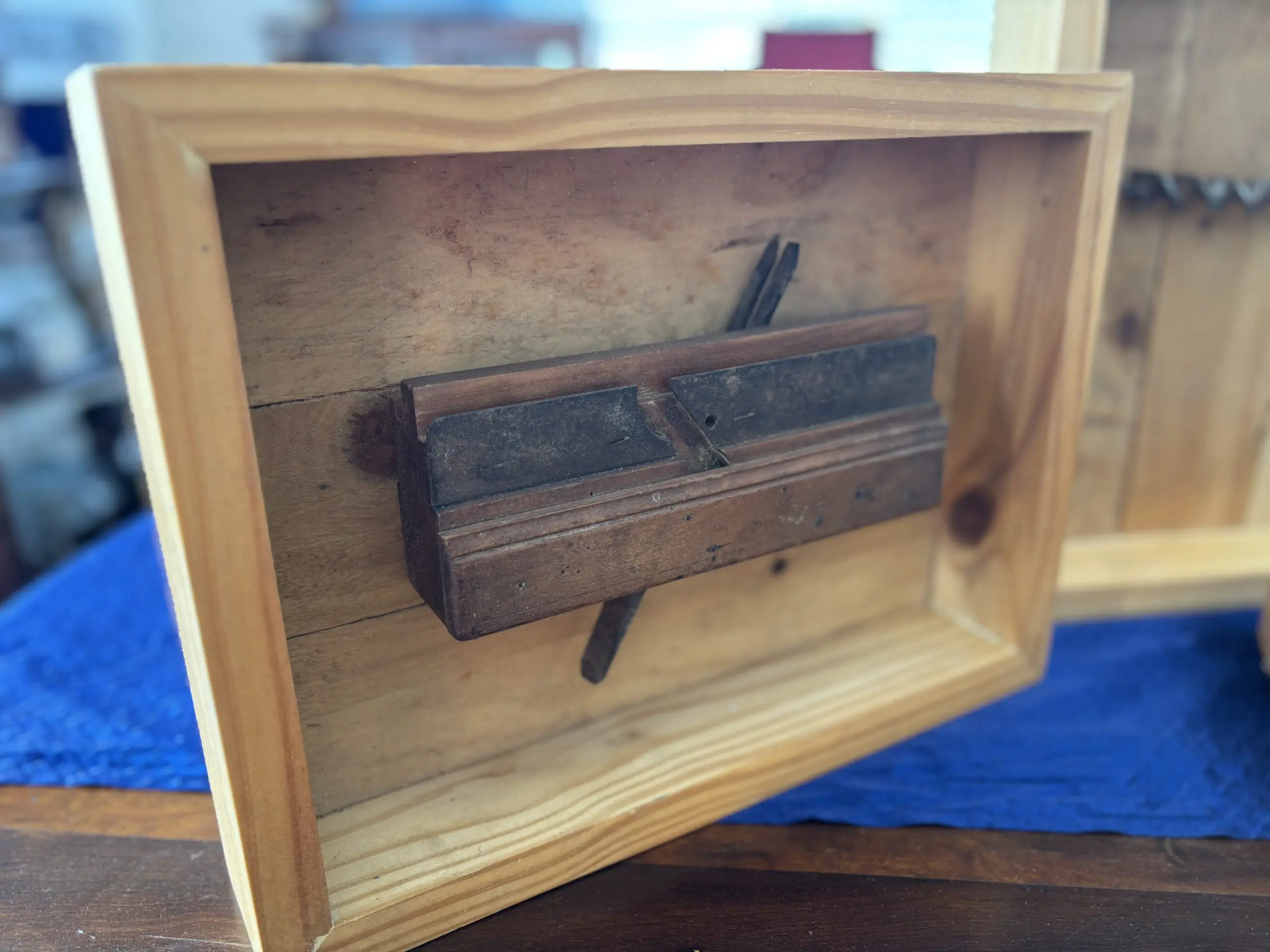 Collection of Five Framed Vintage Trade & Woodworking Tools - Image 2
