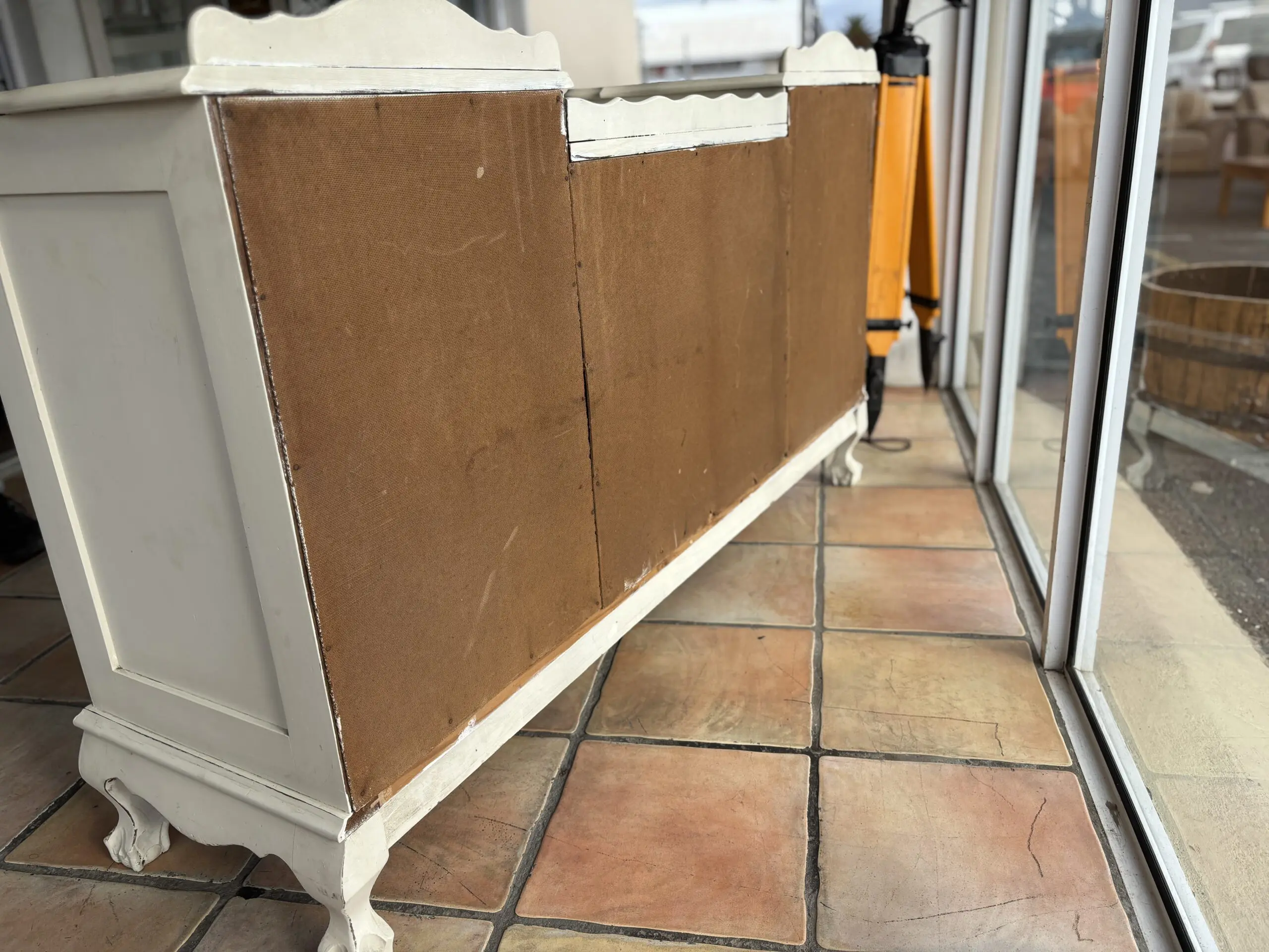 Vintage Painted Imbuia Sideboard with 8 Drawers & Key - Image 7