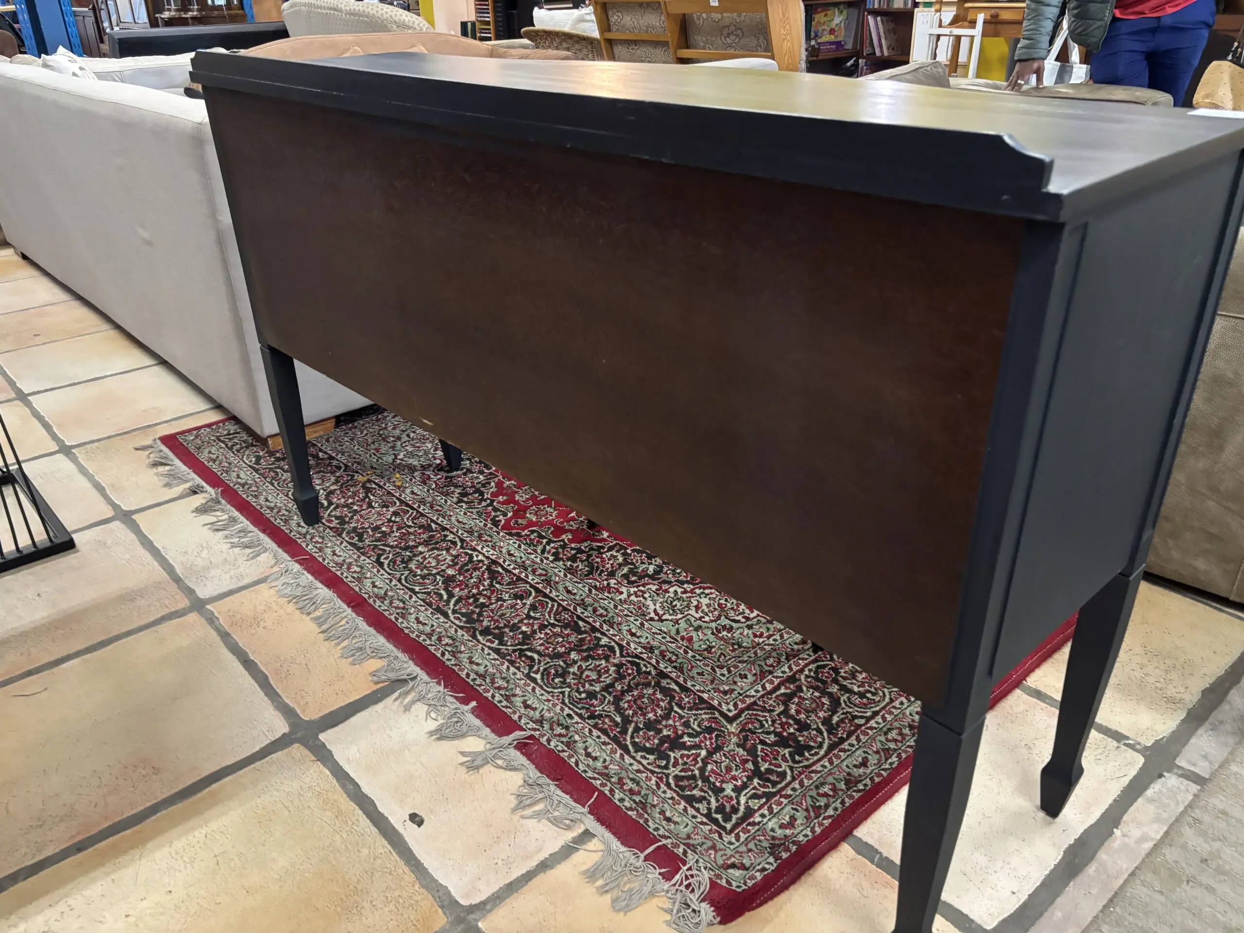 Elegant Upcycled Curved Sideboard with Rose Motif Doors - Image 7
