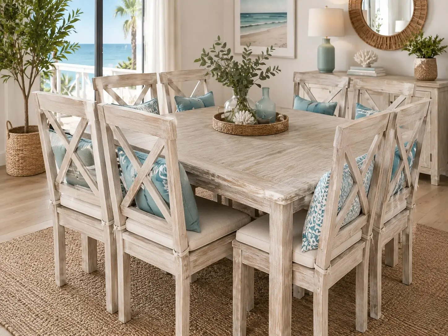 Solid Dark Wood Square Table 8-Seater Dining Suite - Image 4
