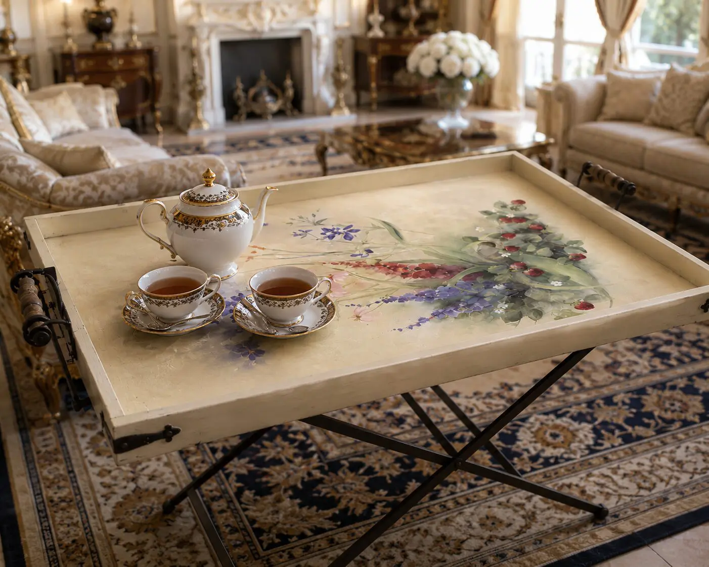 Artist-Restored X-Large Butler’s Tray Table