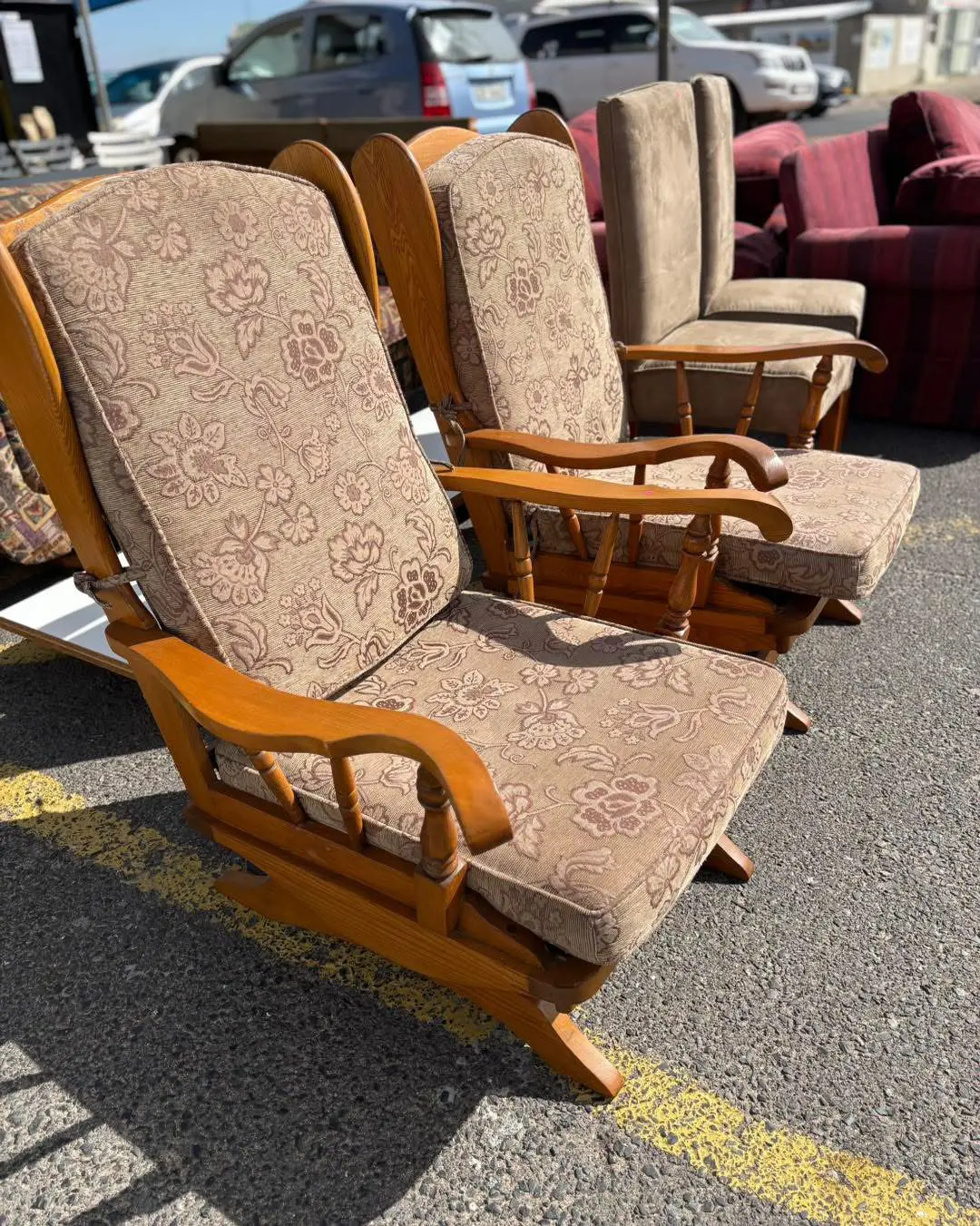 Solid Wood Rocking Armchair (each)
