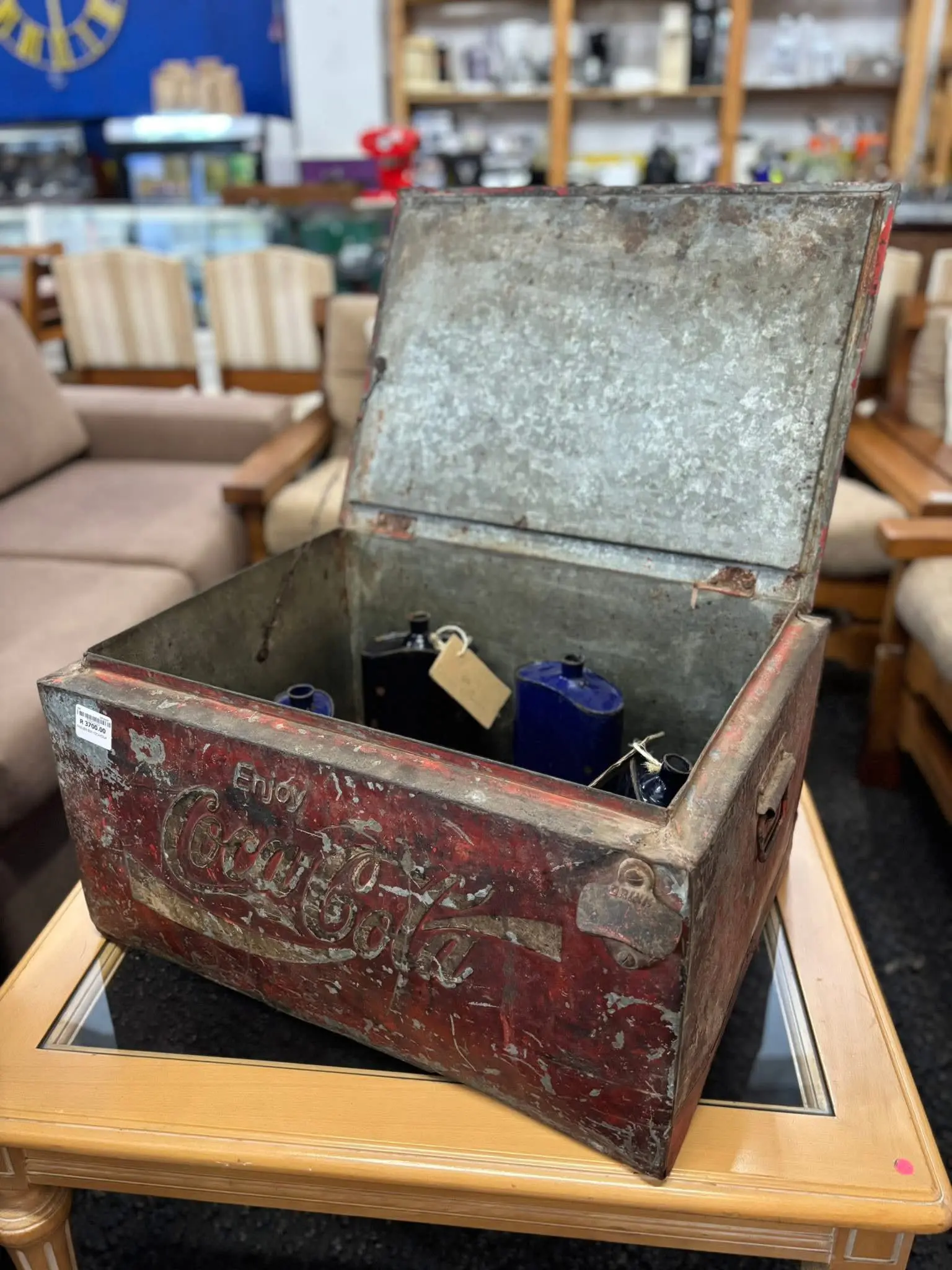 Vintage Coca-Cola Metal Cooler Chest