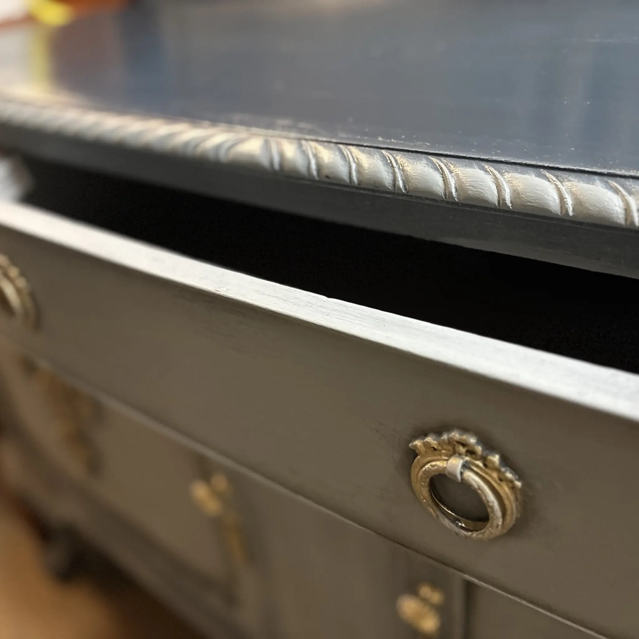 Upcycled Blue Sideboard with Gilt Detail - Image 7