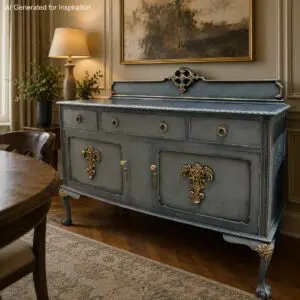 Upcycled Blue Sideboard with Gilt Detail