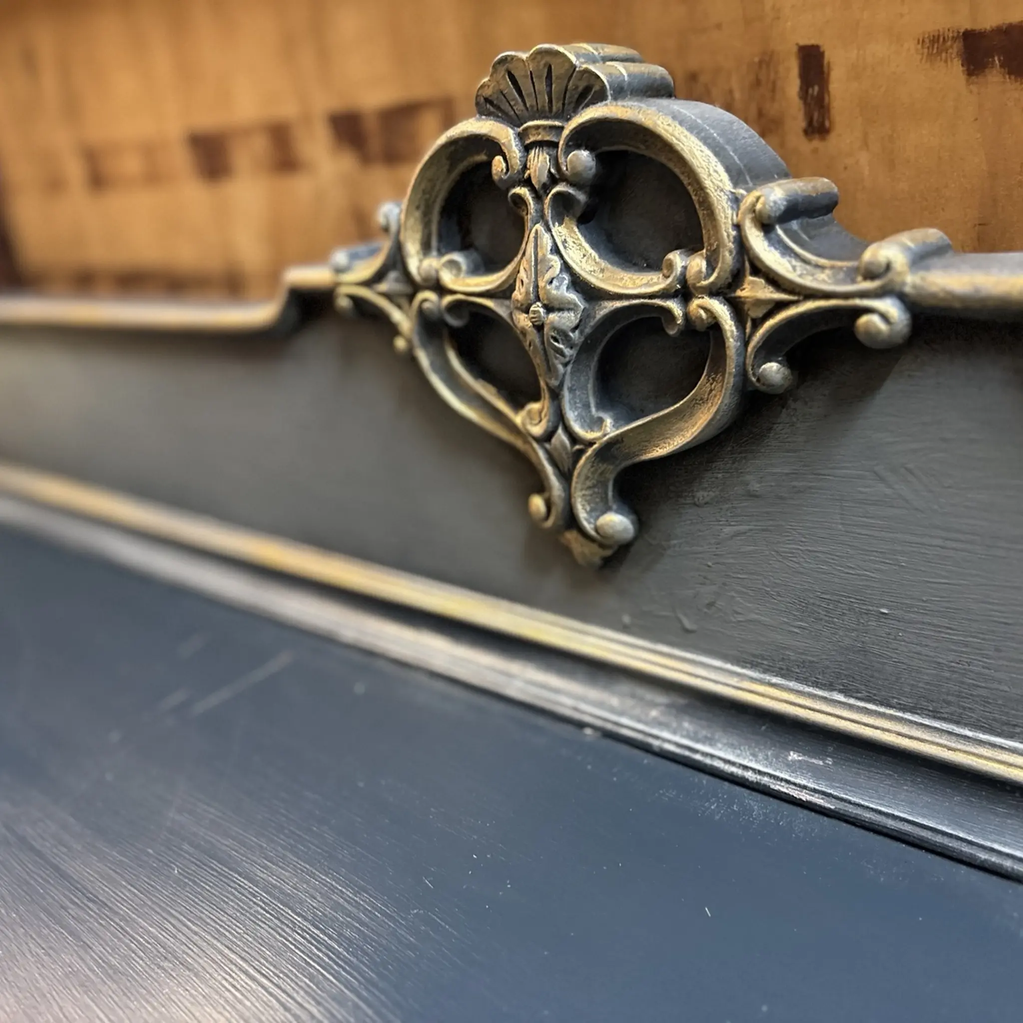 Upcycled Blue Sideboard with Gilt Detail - Image 3