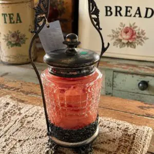Pickle Canister with Ornate Stand (Tongs Missing)