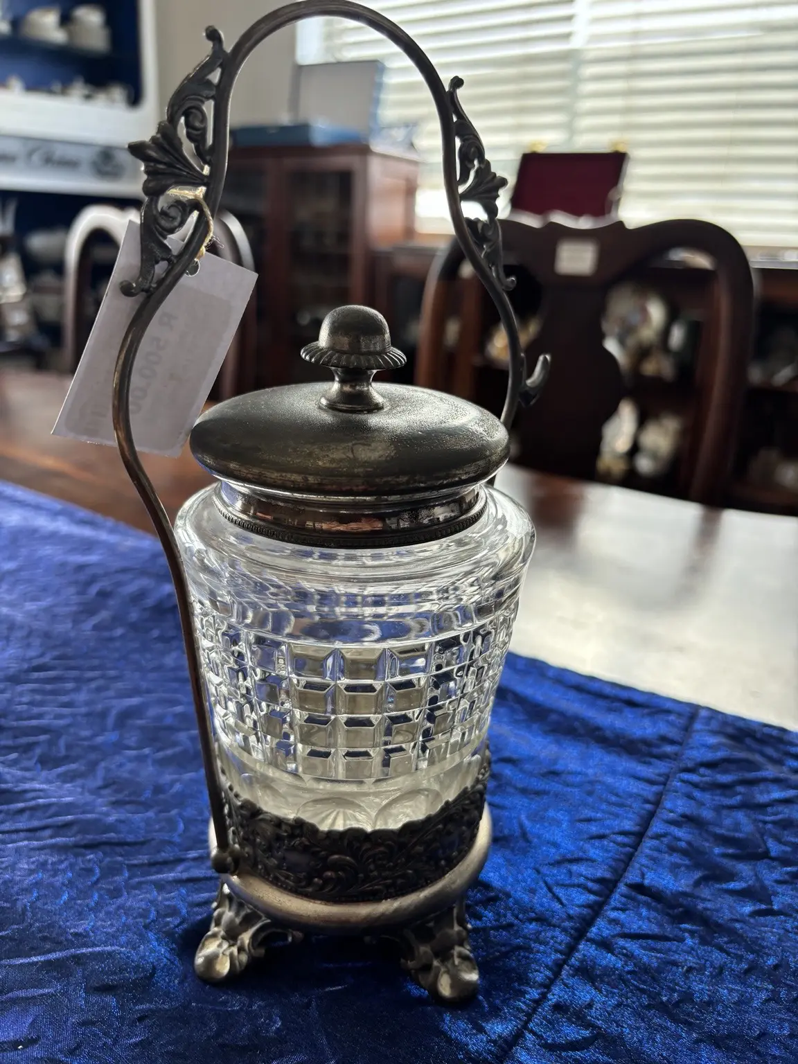 Pickle Canister with Ornate Stand (Tongs Missing) - Image 2