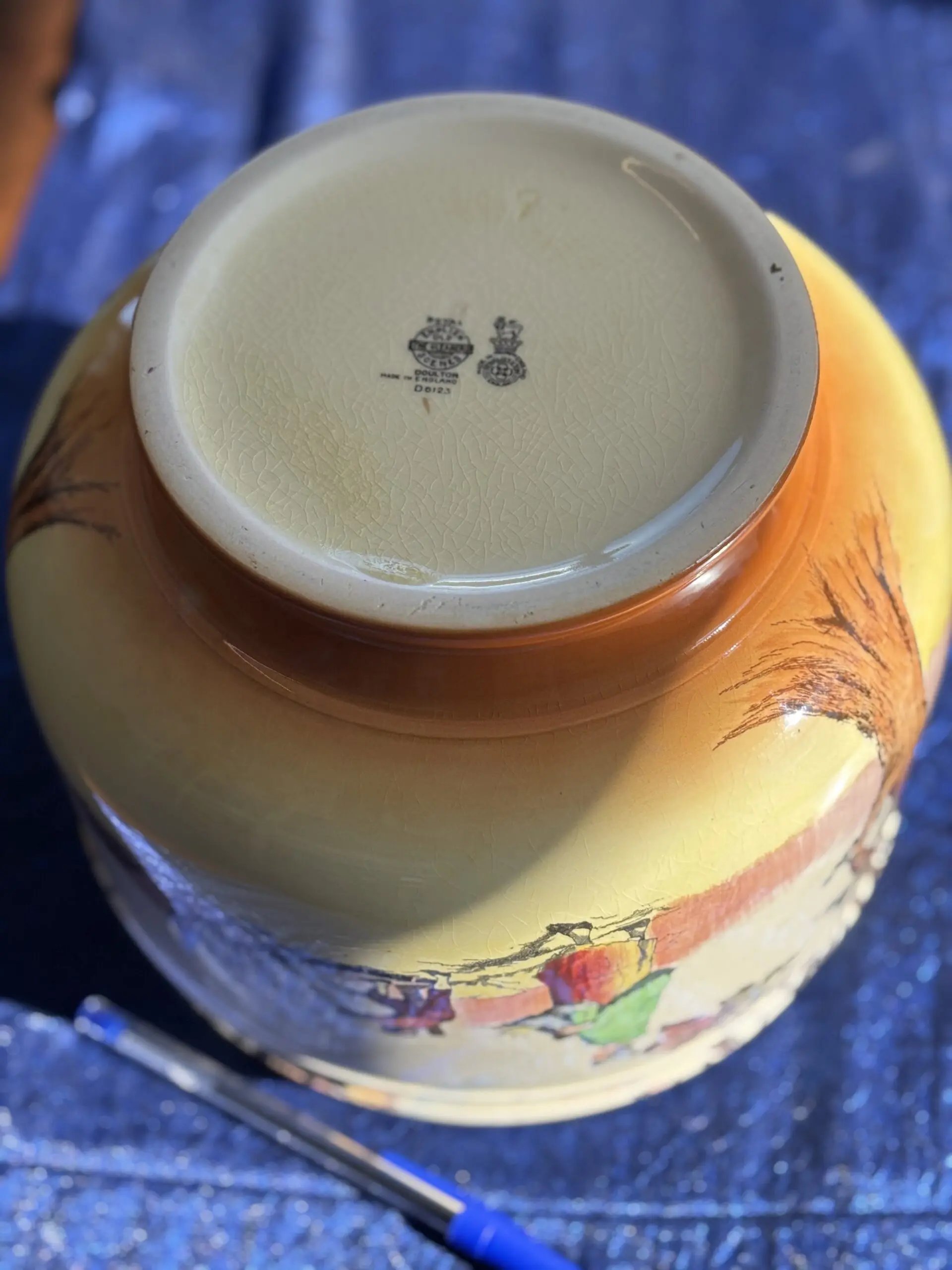 Vintage Royal Doulton Pastoral Scene Jardiniere Planter Bowl - Image 3