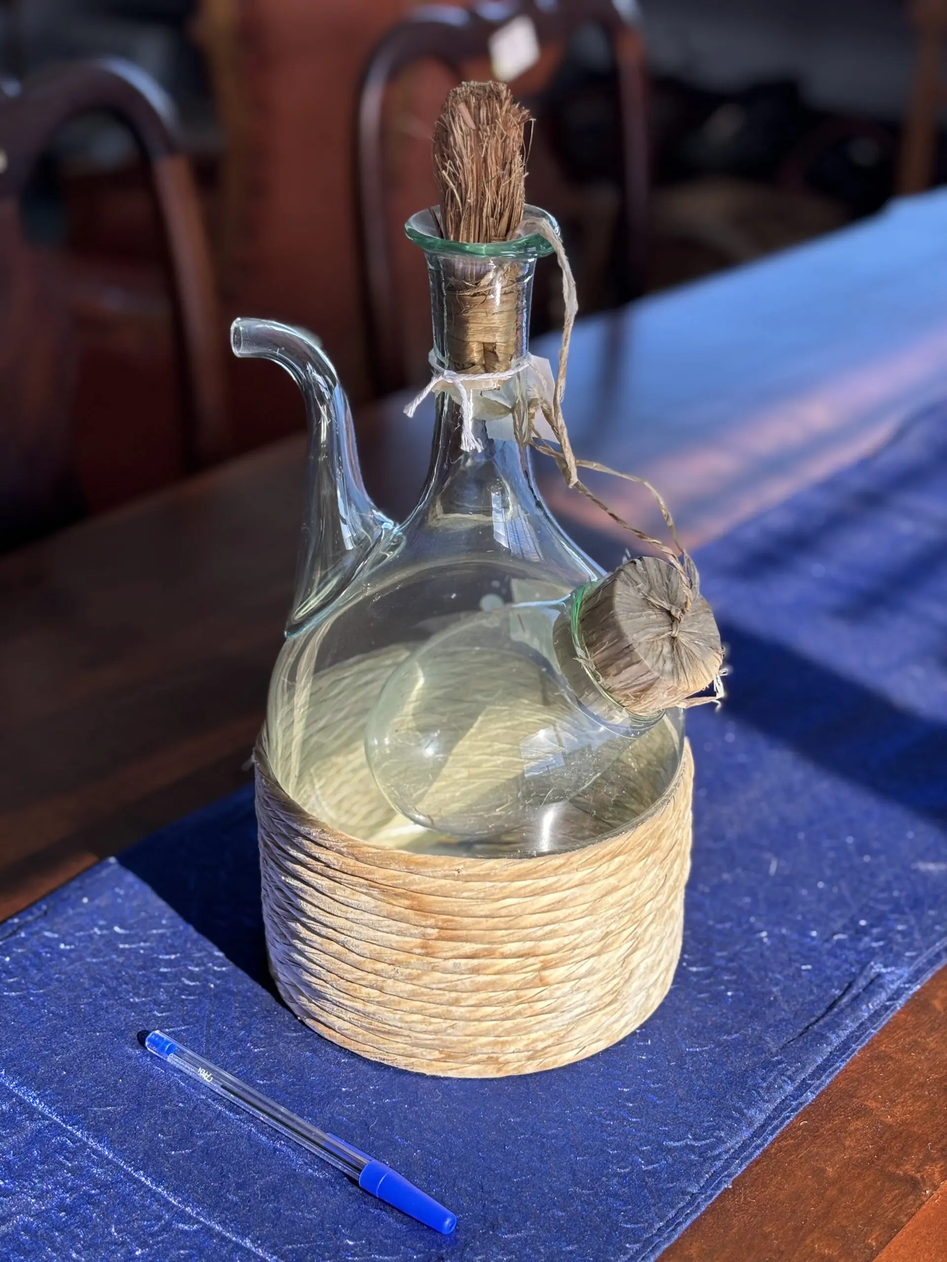 Vintage Vetrieria Etrusca Italian Glass Wine Decanter Flask