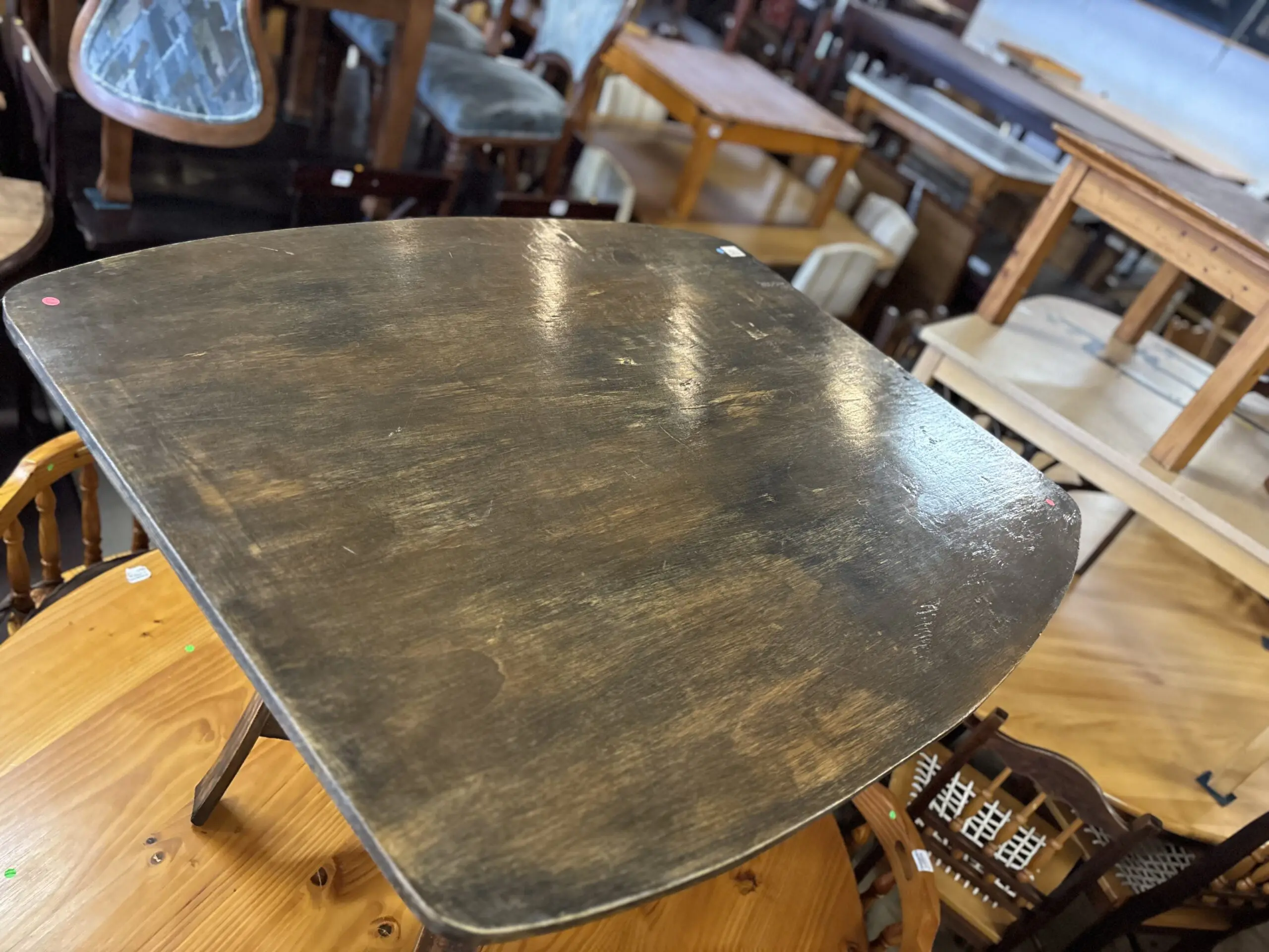 Handcrafted Upcycled Oak Barrel-Stave Occasional Table - Image 3