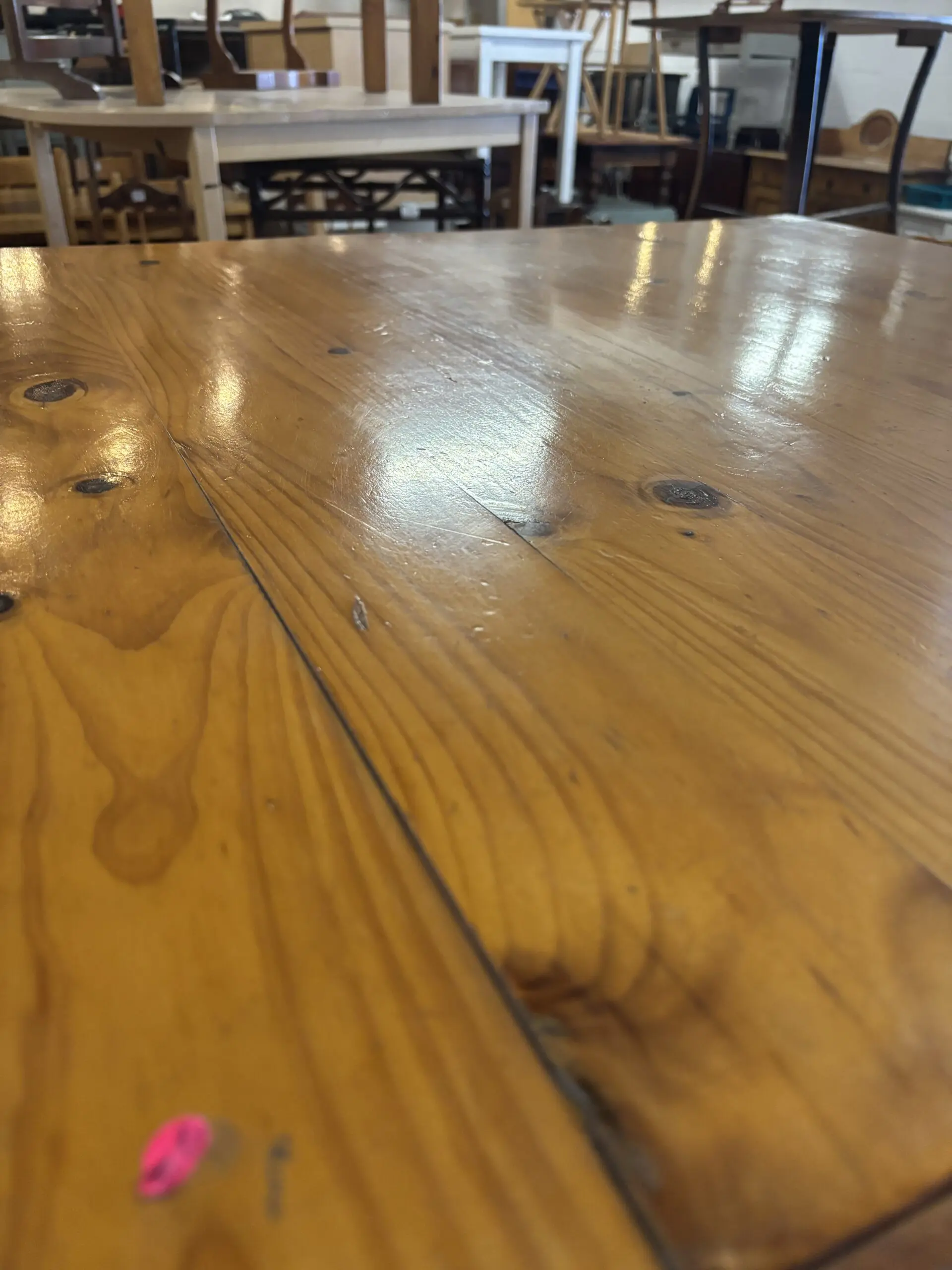 Rustic Solid Pine Square Coffee Table with Tray-Style Top - Image 3