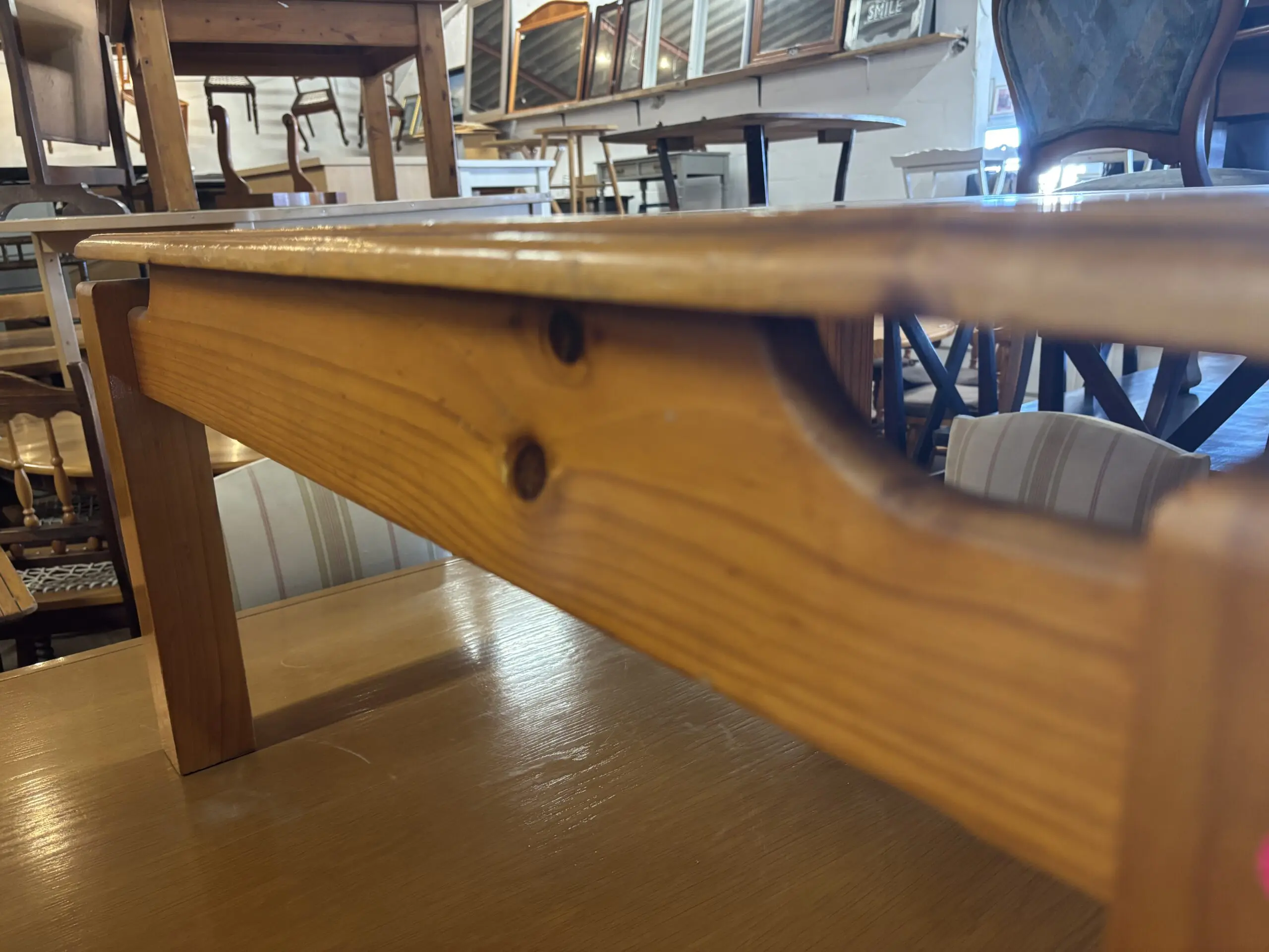 Rustic Solid Pine Square Coffee Table with Tray-Style Top - Image 4