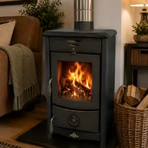 Superior Micaela Italian Wood Burning Stove with Stainless Flue