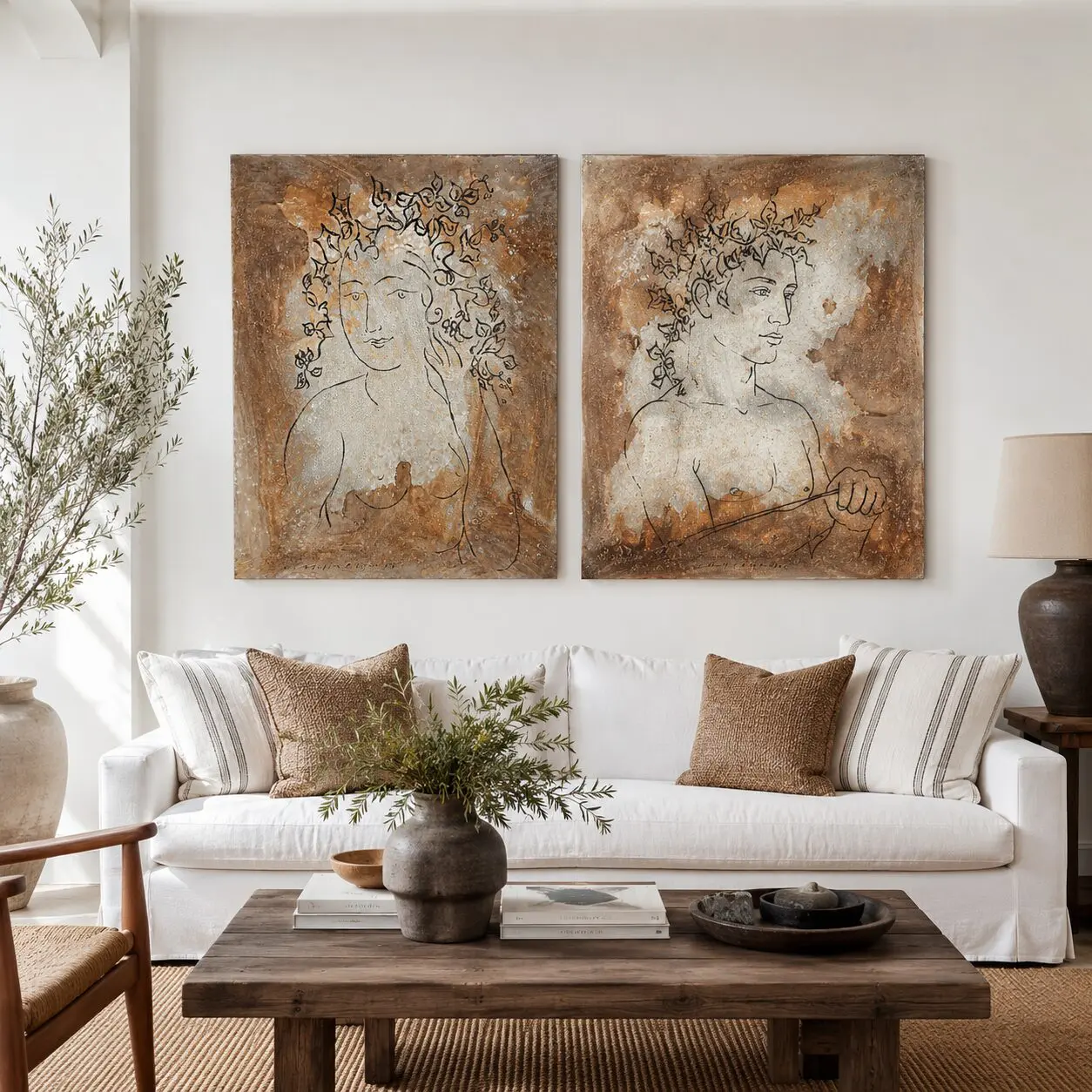Leon Muller & Petrus Viljoen Portrait Diptych | 100x80cm Pair