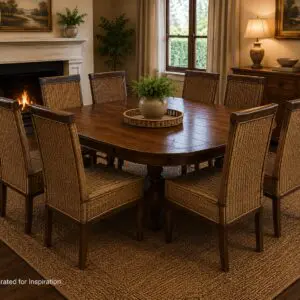 Woven Rattan-Style Dining Chairs Set of 8