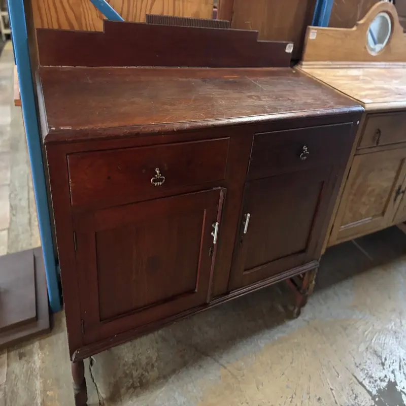 Solid Dark Wood Sideboard with 2 Drawers & 2 Doors - Image 6
