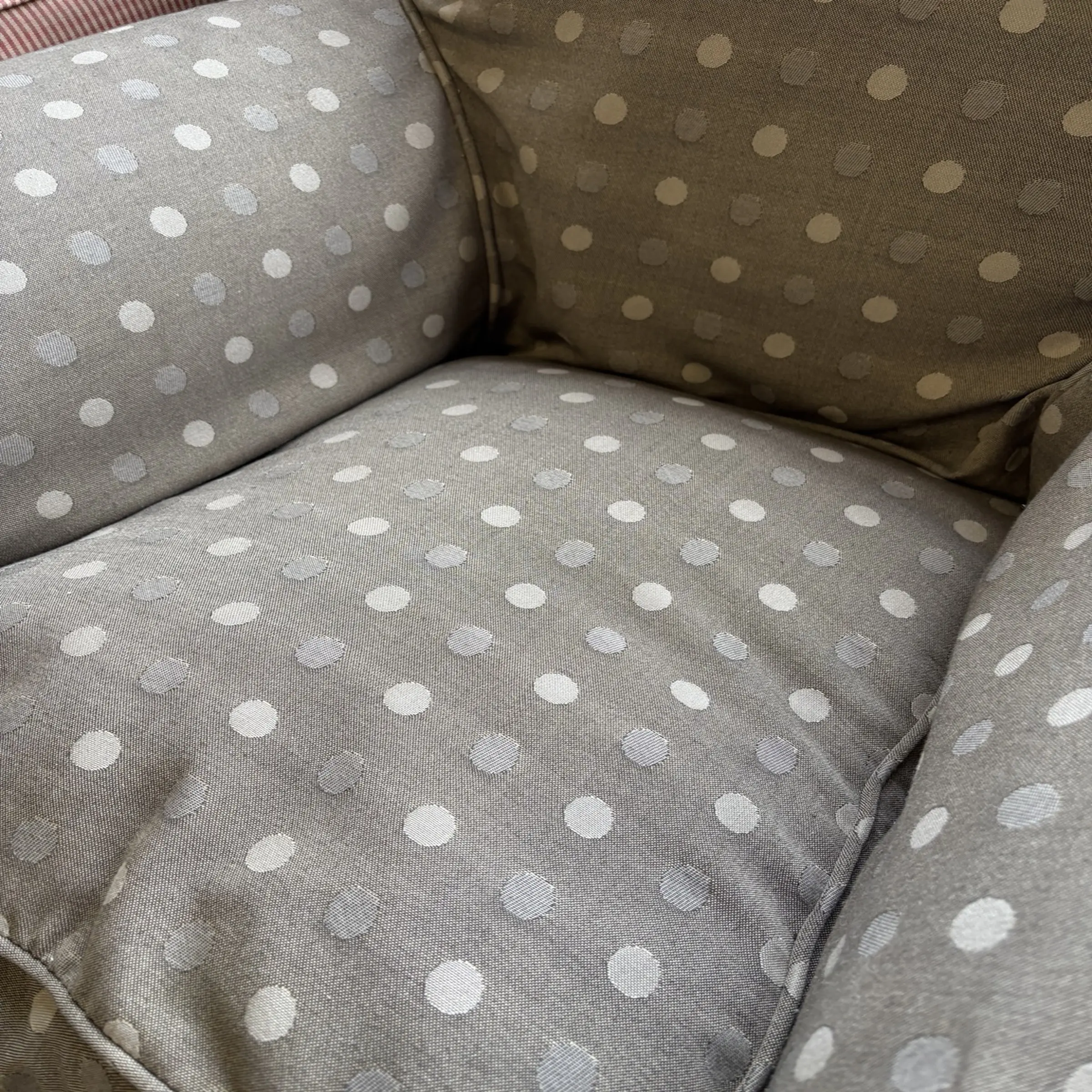 Classic Grey Polka Dot Upholstered Armchair (EACH) - Image 3