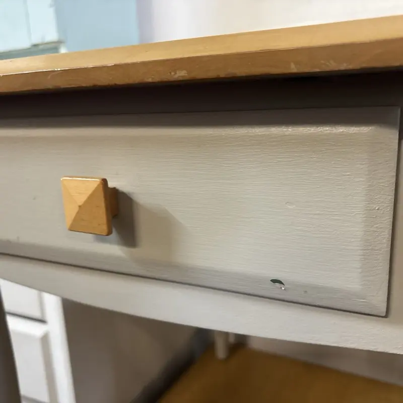Pair of Grey Beech Pedestal Side Tables with Drawers - Image 6