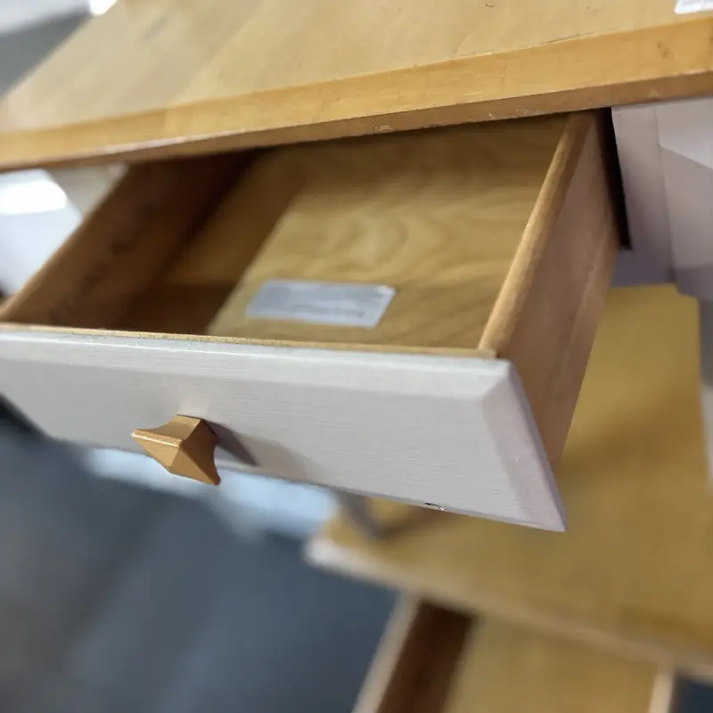 Pair of Grey Beech Pedestal Side Tables with Drawers - Image 4