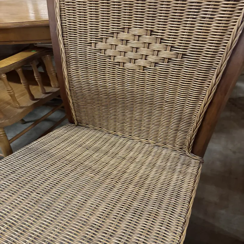 Woven Rattan-Style Dining Chairs Set of 8 - Image 4