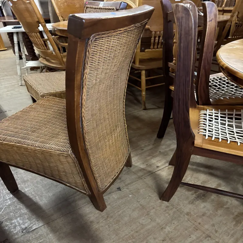 Woven Rattan-Style Dining Chairs Set of 8 - Image 2