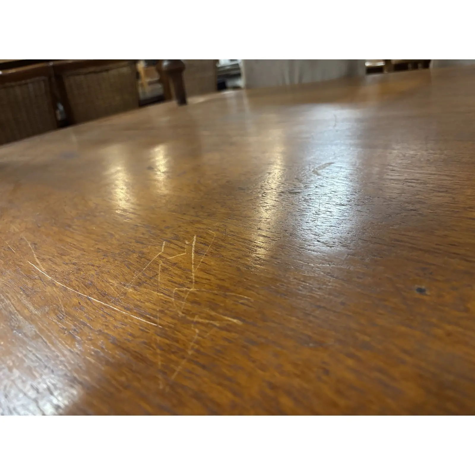 Solid Teak Oval Dining Table with Turned Legs - Image 3