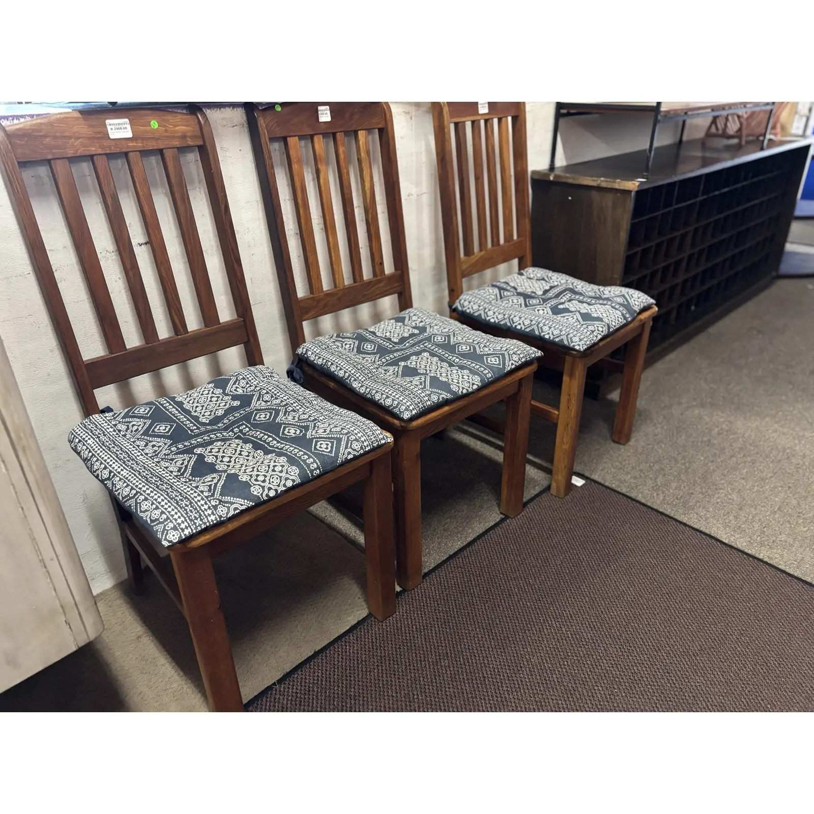 Solid Teak Dining Chairs with Cushions (Set of 4) - Image 2
