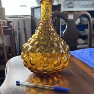 Vintage Amber Bubble Glass Decanter