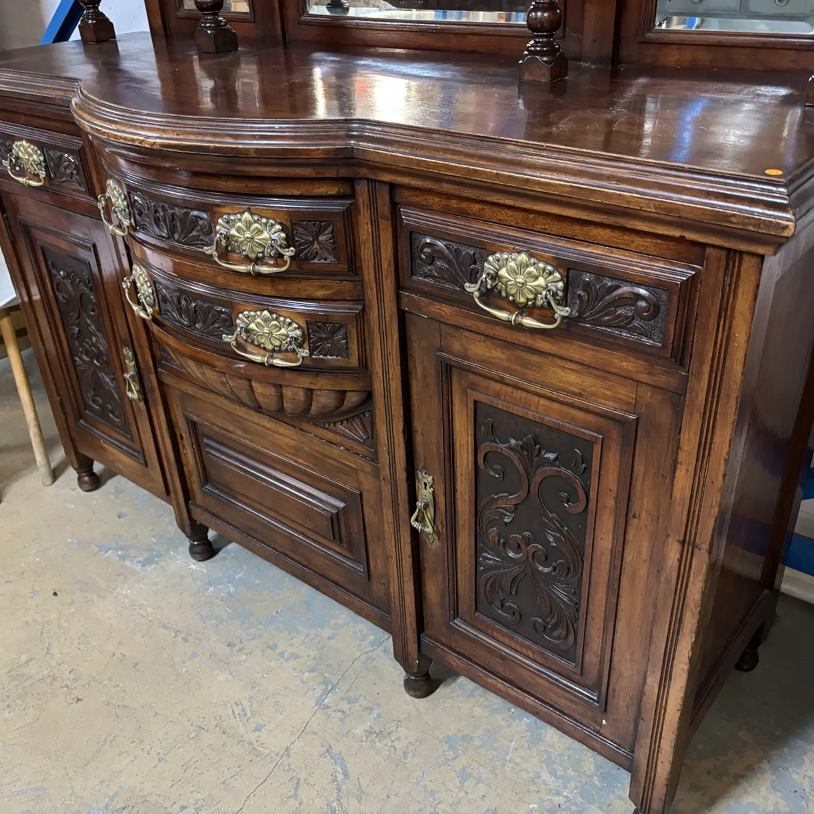 Antique Rosewood Sideboard with Bevelled Mirror - Image 10