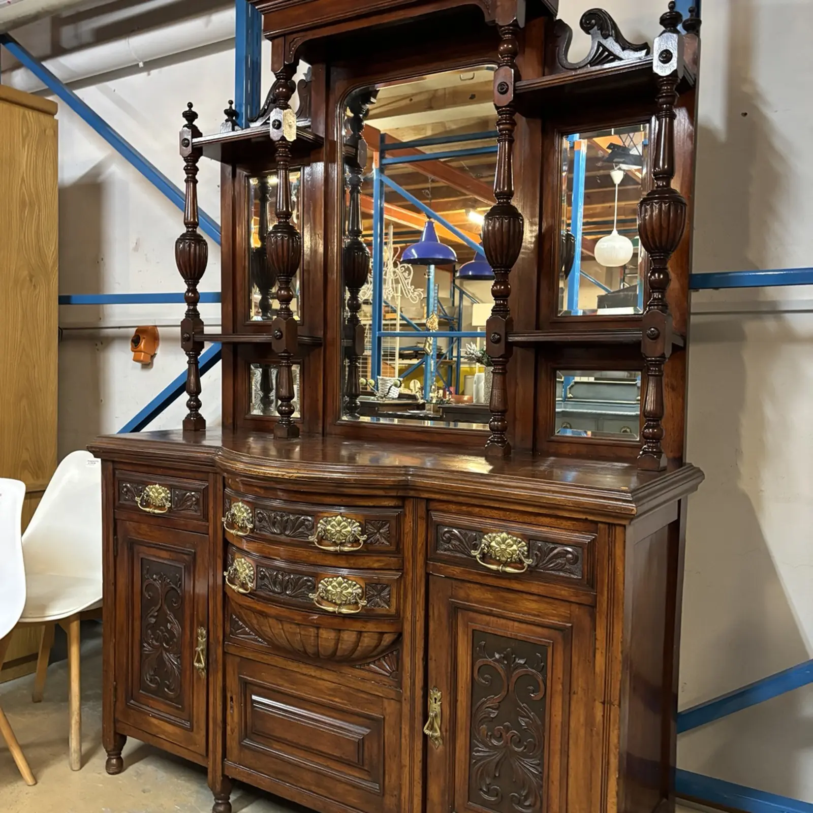 Antique Rosewood Sideboard with Bevelled Mirror - Image 2