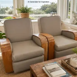 Pair of Art Deco Lounge Armchairs – Newly Upholstered