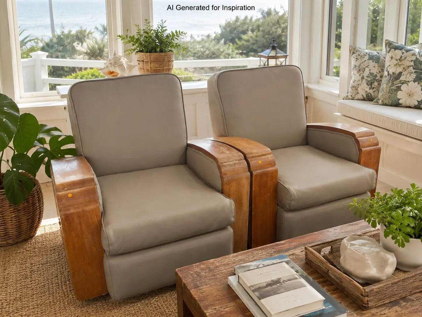 Pair of Art Deco Lounge Armchairs – Newly Upholstered