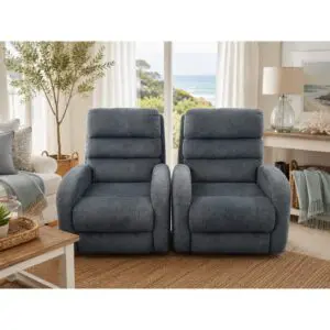 Blue Electric Recliner Armchairs (each)