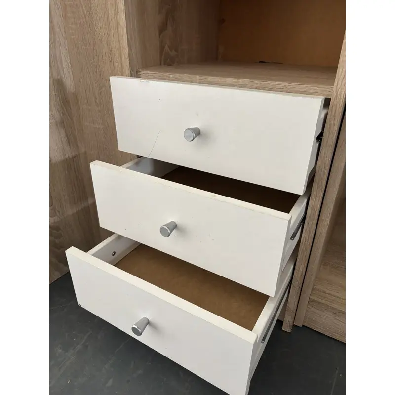 Oak Finish Bunk Bed with Workstation & Wardrobe - Image 8