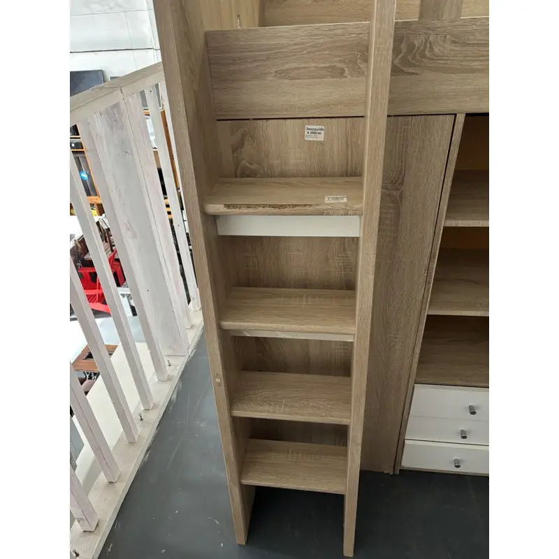 Oak Finish Bunk Bed with Workstation & Wardrobe - Image 6