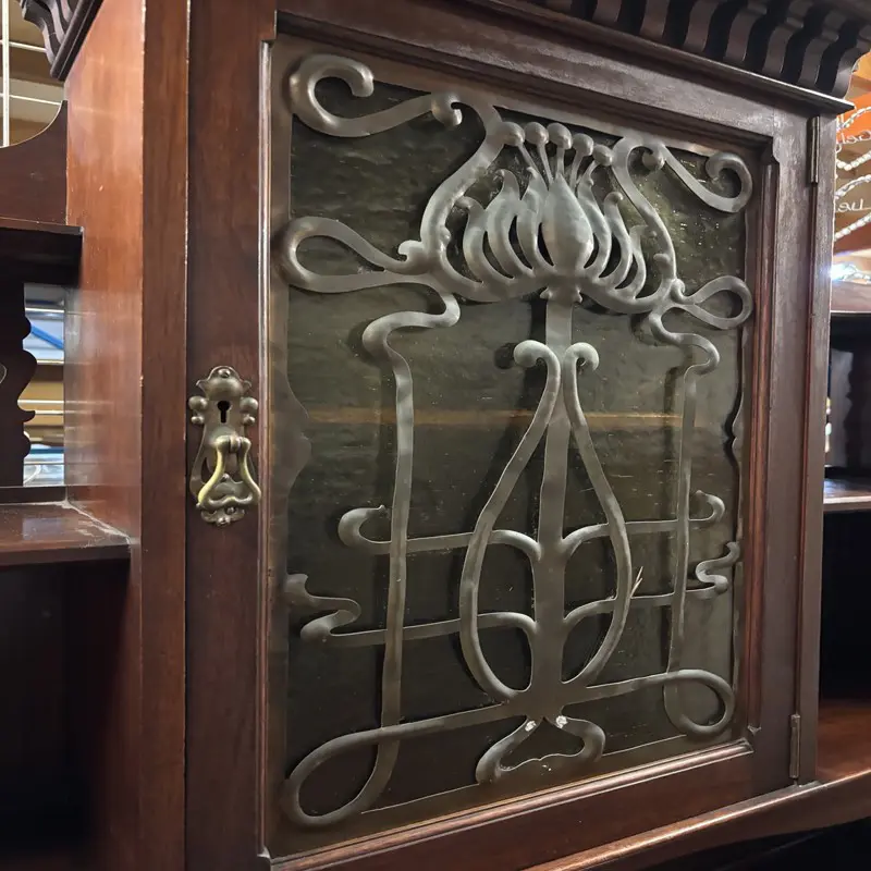 Antique Carved Wooden Hutch & Sideboard Cabinet - Image 2