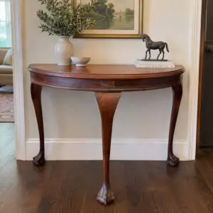 Large Mahogany Half Moon Console Table