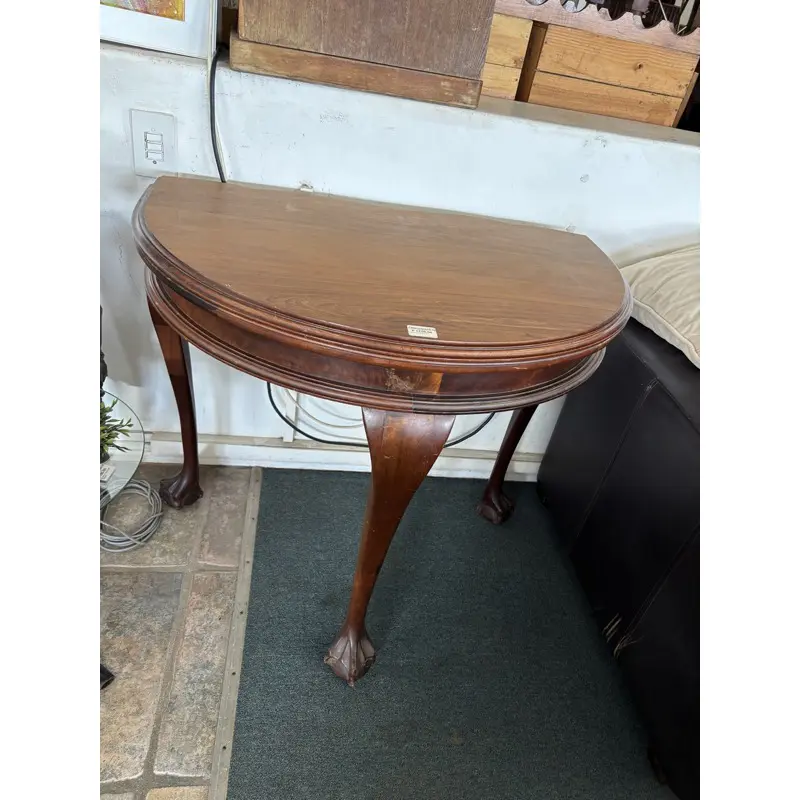 Large Mahogany Half Moon Console Table - Image 4