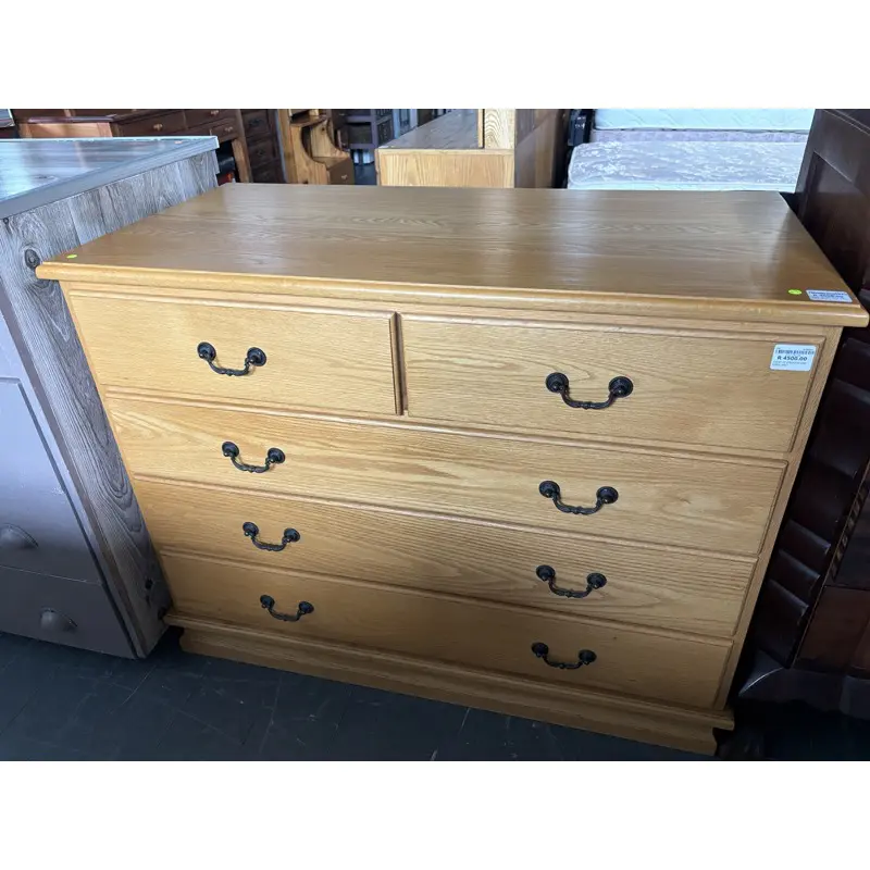 Solid Oak 5 Drawer Chest of Drawers - Image 3
