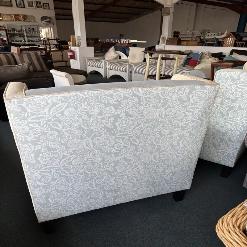 Pair of Extra-Wide Designer Wingback Lounge Chairs - Image 3