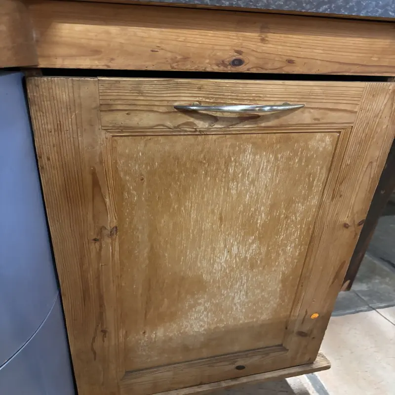 Solid Pine Kitchen Cabinet with Curved Drawer Feature - Image 3
