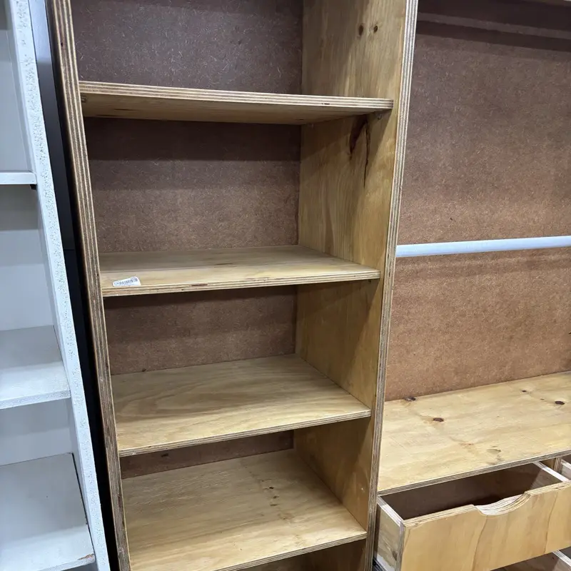 Plywood Open Wardrobe with Shelves & 4 Drawers - Image 2