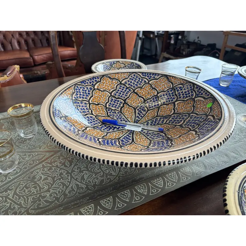 Hand-Painted Tunisian Ceramic Serving Set with Serving Platter - Image 5