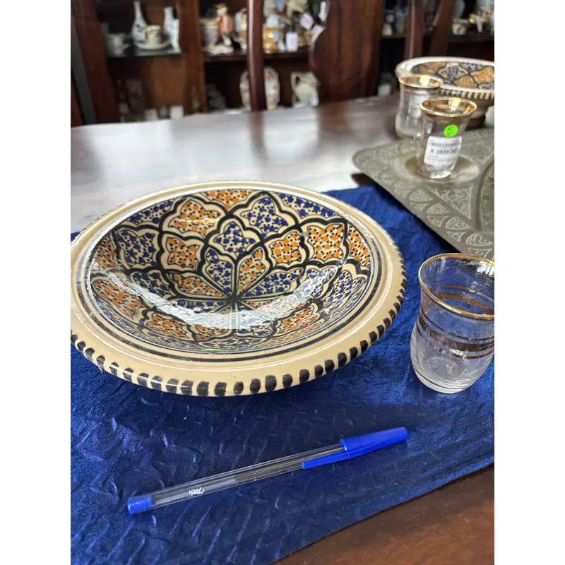 Hand-Painted Tunisian Ceramic Serving Set with Serving Platter - Image 3