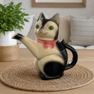 Vintage Erphila Ceramic Cat Teapot with Lid