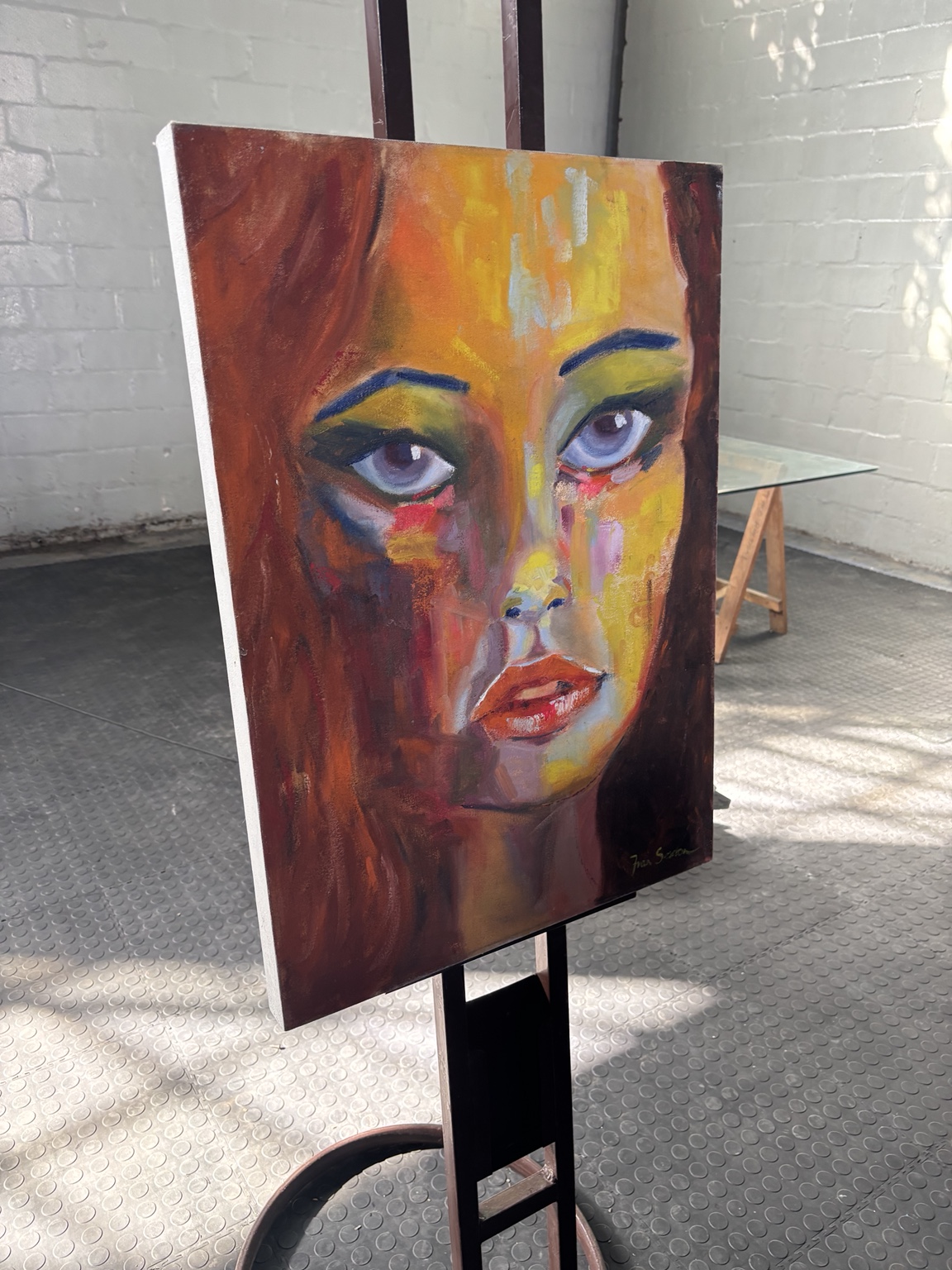 Colourful Abstract Female Portrait Original Artwork
