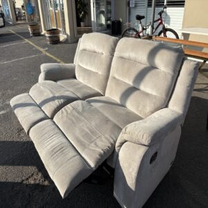 Beige Fabric Electric Reclining 2-Seater Couch LazBoy