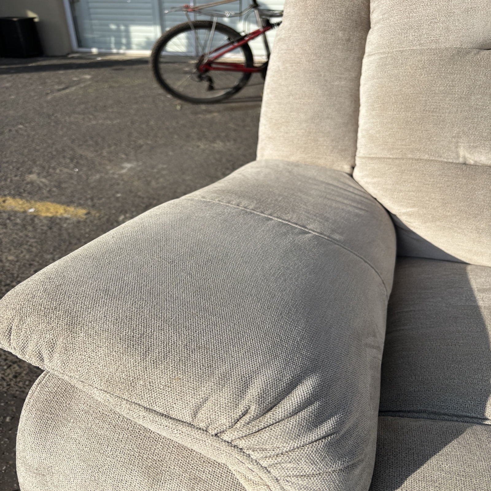 Beige Fabric Electric Reclining 2-Seater Couch LazBoy - Image 3